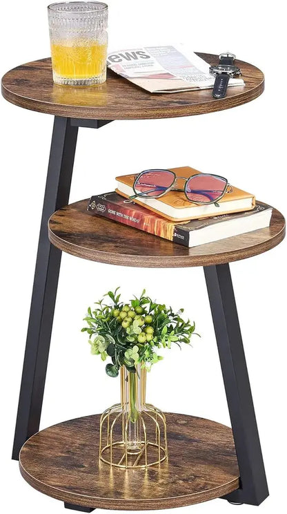 Stylish 3 Tier Metal Frame Bedside Table