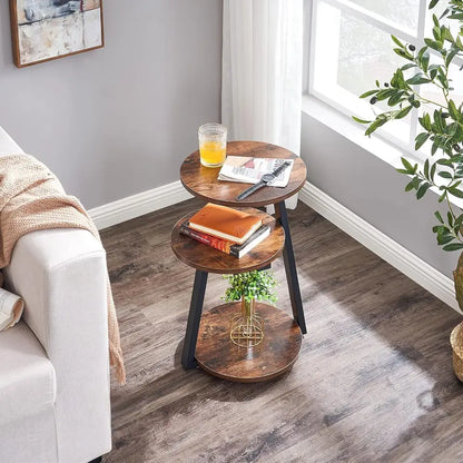 Stylish 3 Tier Metal Frame Bedside Table