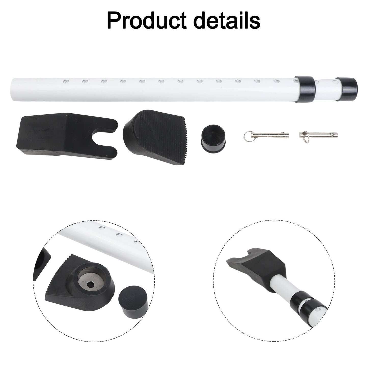 White Adjustable Door Security Bar - Front Door Protection