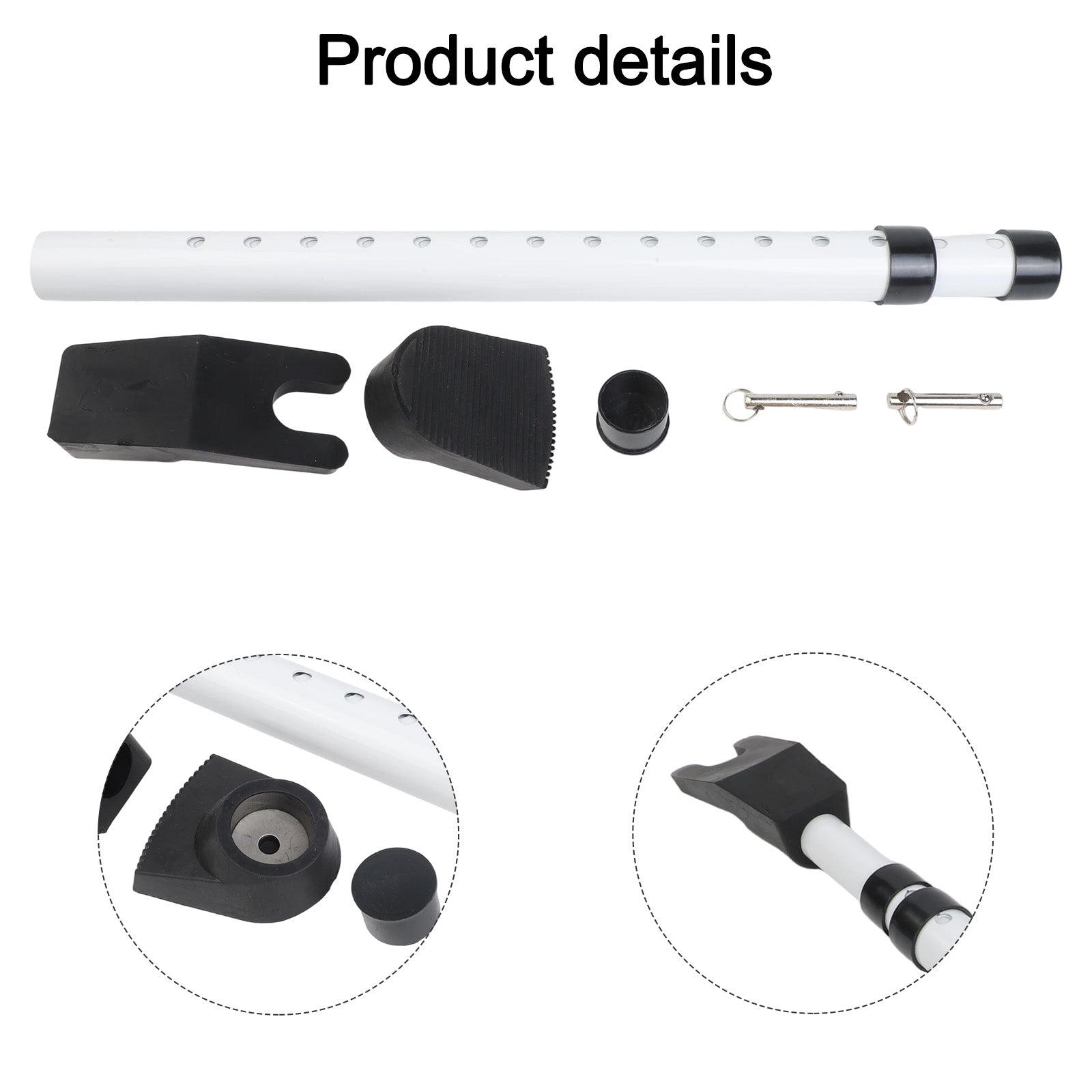 White Adjustable Door Security Bar - Front Door Protection