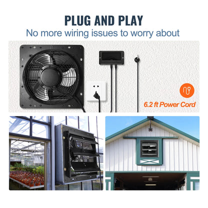 Metal Exhaust Fan with Temperature and Humidity Control &ndash; 843 CFM Ventilation Fan